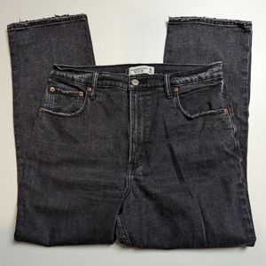 Abercrombie and Fitch Ankle Straight Ultra High Rise Jeans Black 30